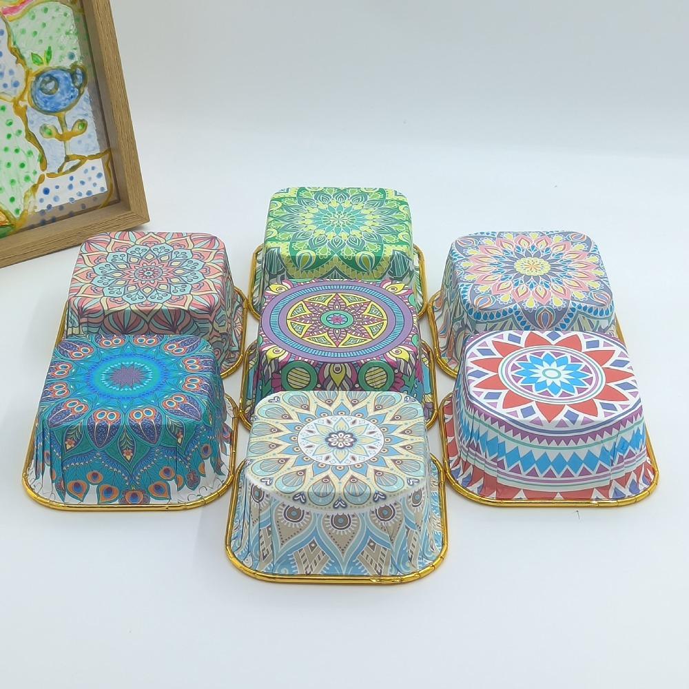 

50 шт. квадратных формочек для кексов, золотистых мисок для хранения закусок, новые формочки для кексов, аксессуары для выпечки Mix