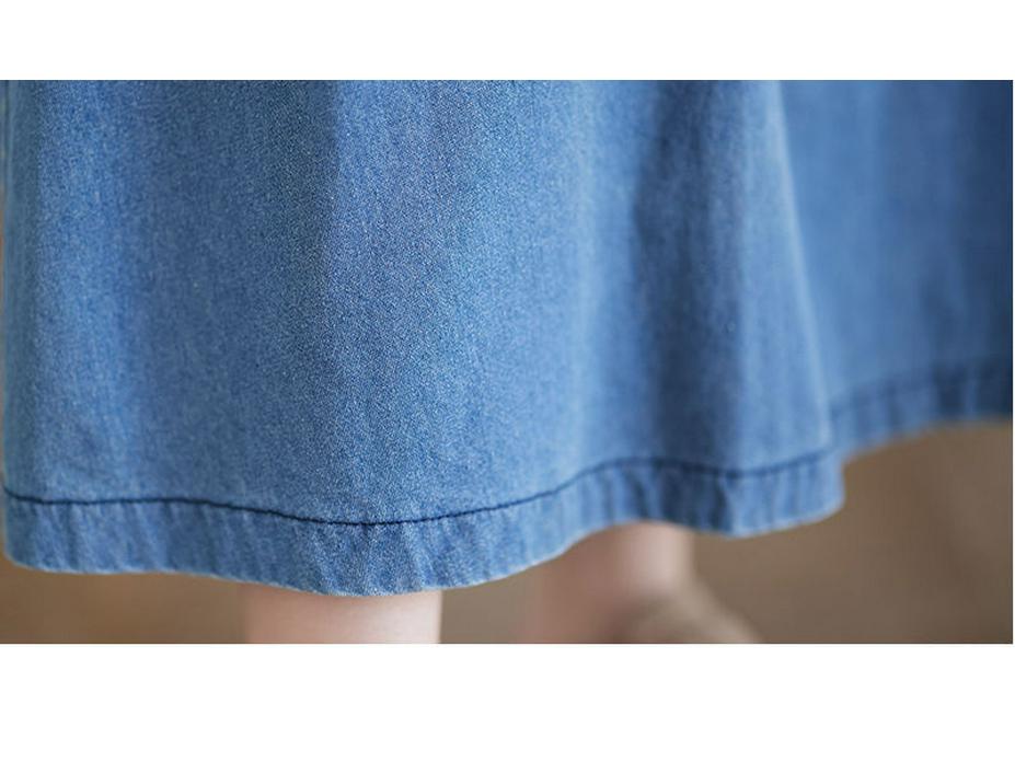 Plus Size Sleeveless Denim Vest Dress - Sweet, Casual, Blue Long Dress for Women