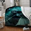 Gothic Bride With Staff And Church Background Lightweight Customizable Blanket Customize Your Name Durable Comfort Versatile For Sofa Couch Office Bed