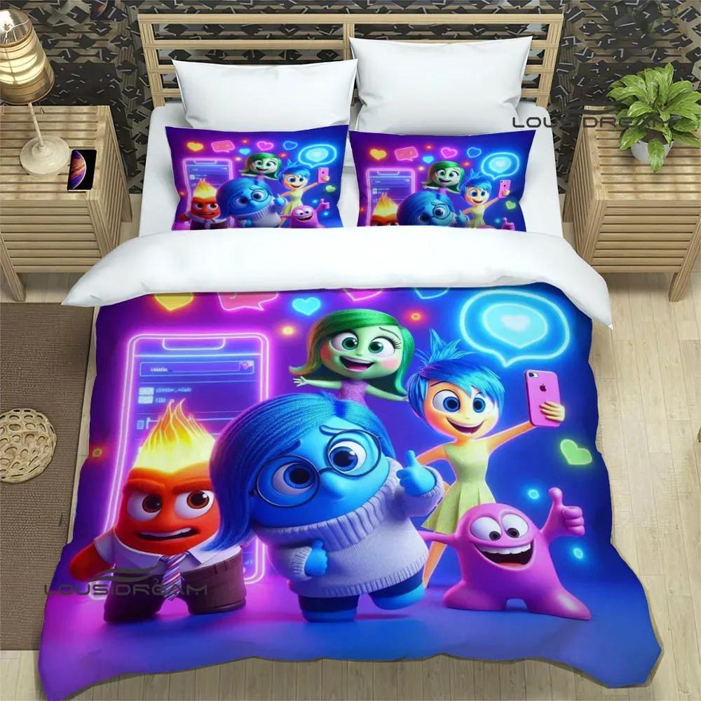 Cartoon Print Inside Out Bedding Sets Pillowcase Children Duvet Cover Bed Comforter Set Bedding Set Luxury Birthday Gift
