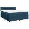 Box Spring Bed with Mattress Blue 180 X 200 Cm Velvet