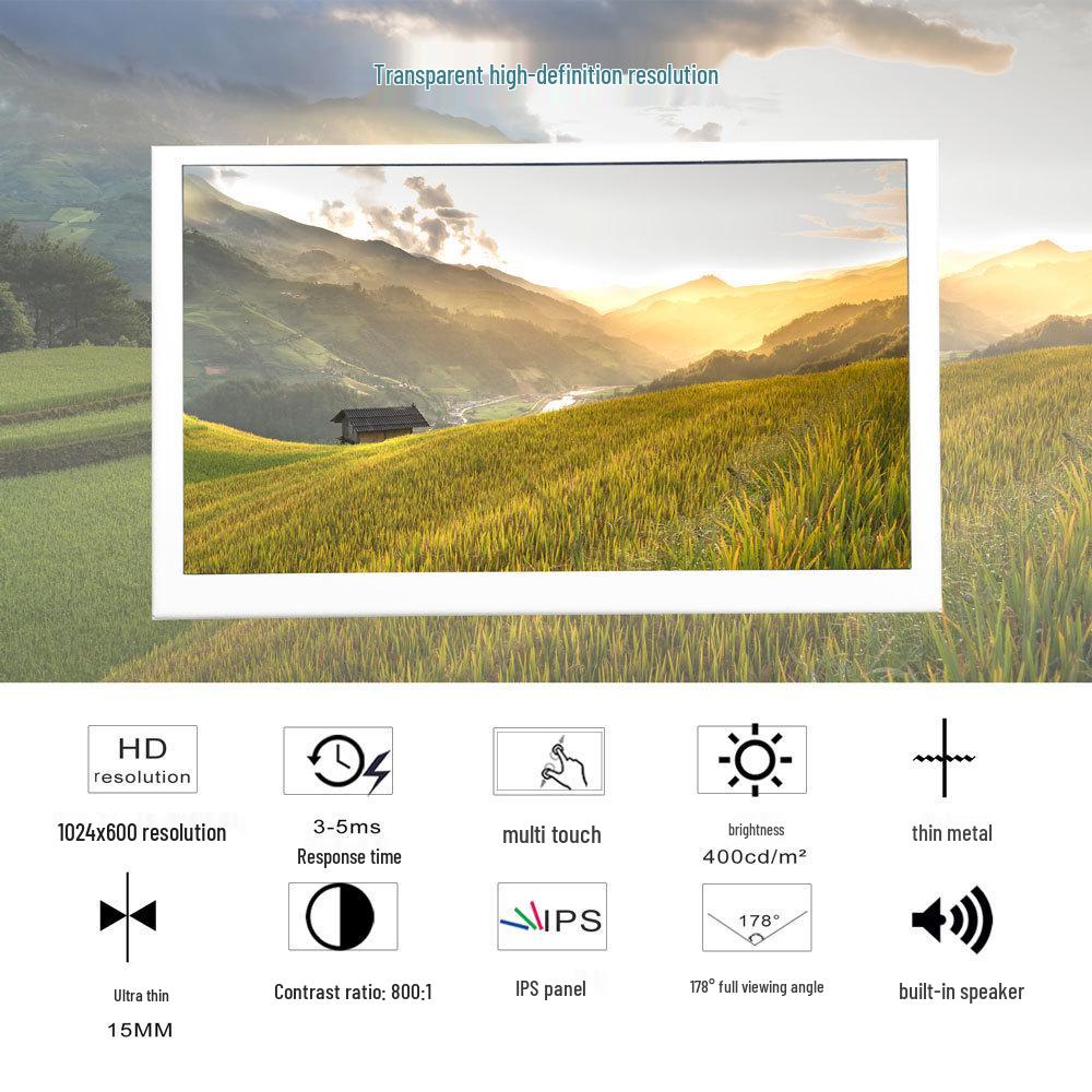 Portable HDNI Monitor: Black and White Metal Shell, High-Definition Capacitive Touch LCD