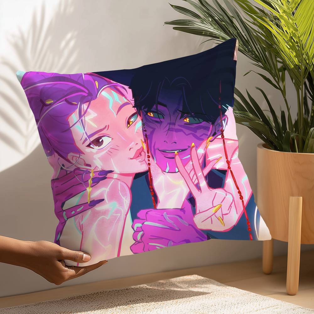 K-kpop D-Demon H-Hunters Pillow Case Plush Fabric Soft  Pillowcase Double Sided Print Cushion Cover Household Gifts