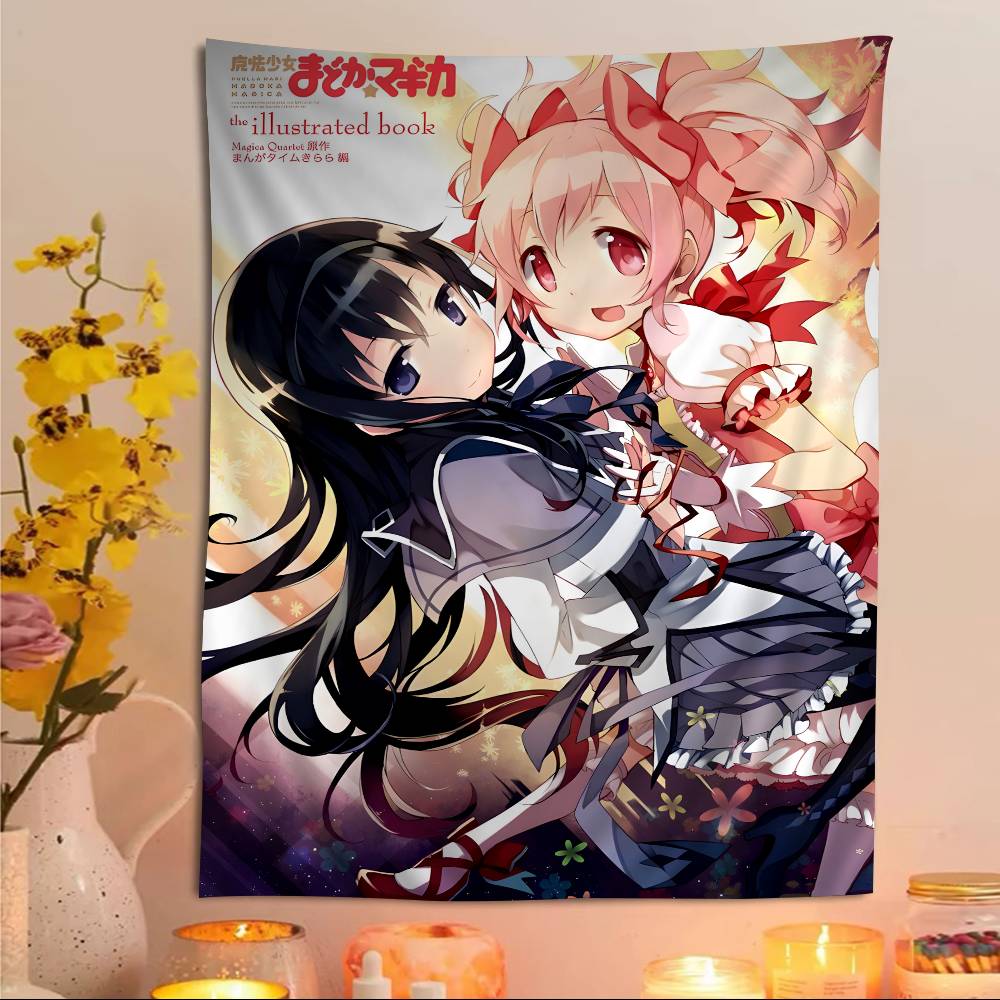 

Puella Magi Madoka Magica Printed Large Wall Tapestry Art Science Fiction Room Home Decor Decor Blanket 74x94cm(29x37in)