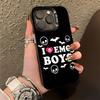 I Love Emo Boys Phone Case For iPhone 14,16,12,15,13,17,11,E,Pro,Max,Plus,Air,Mini Black Soft Cover