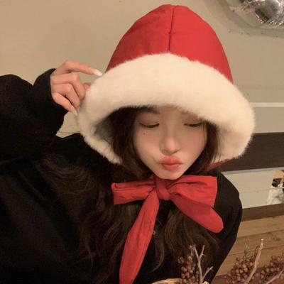 Petit Chaperon Rouge fille mignonne hiver duvet coton imperméable sac double usage protection auditive chapeau Lei Feng chapeau thermique épaissi coréen