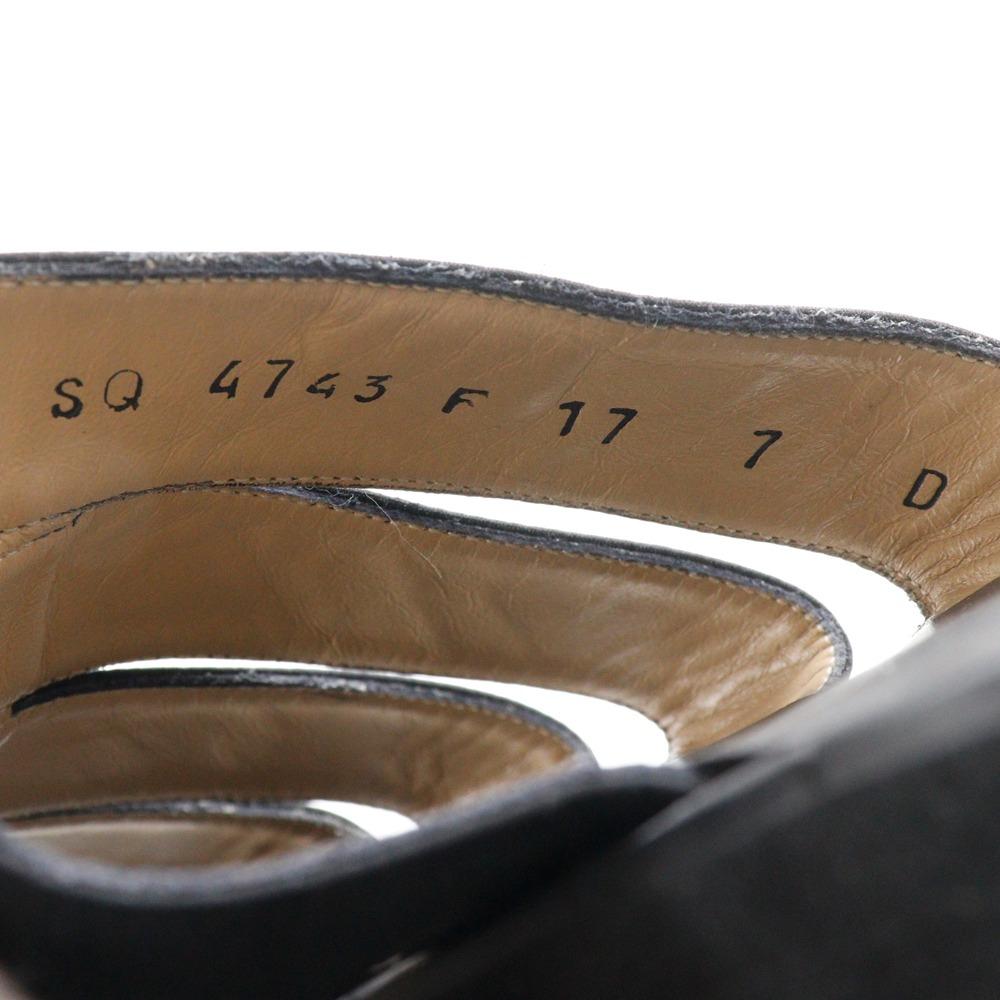 Salvatore Ferragamo Slide Sandals Mule Black Satin Women Used