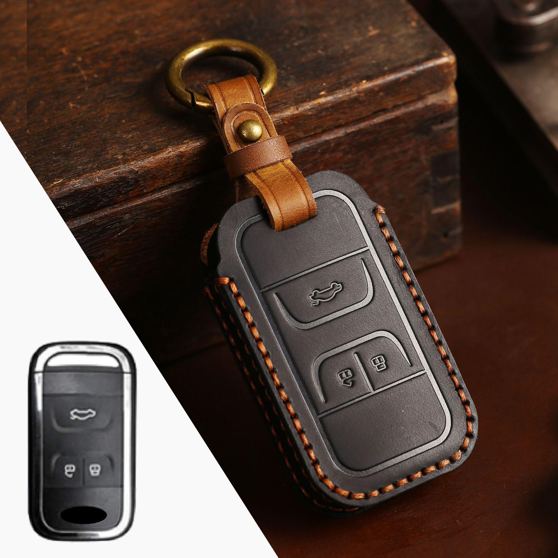 

Applicable to Chery Xingtu key case txl Lingyun lx Tiggo 3x genuine leather 8p Arrizo 5plus car key case чёрный