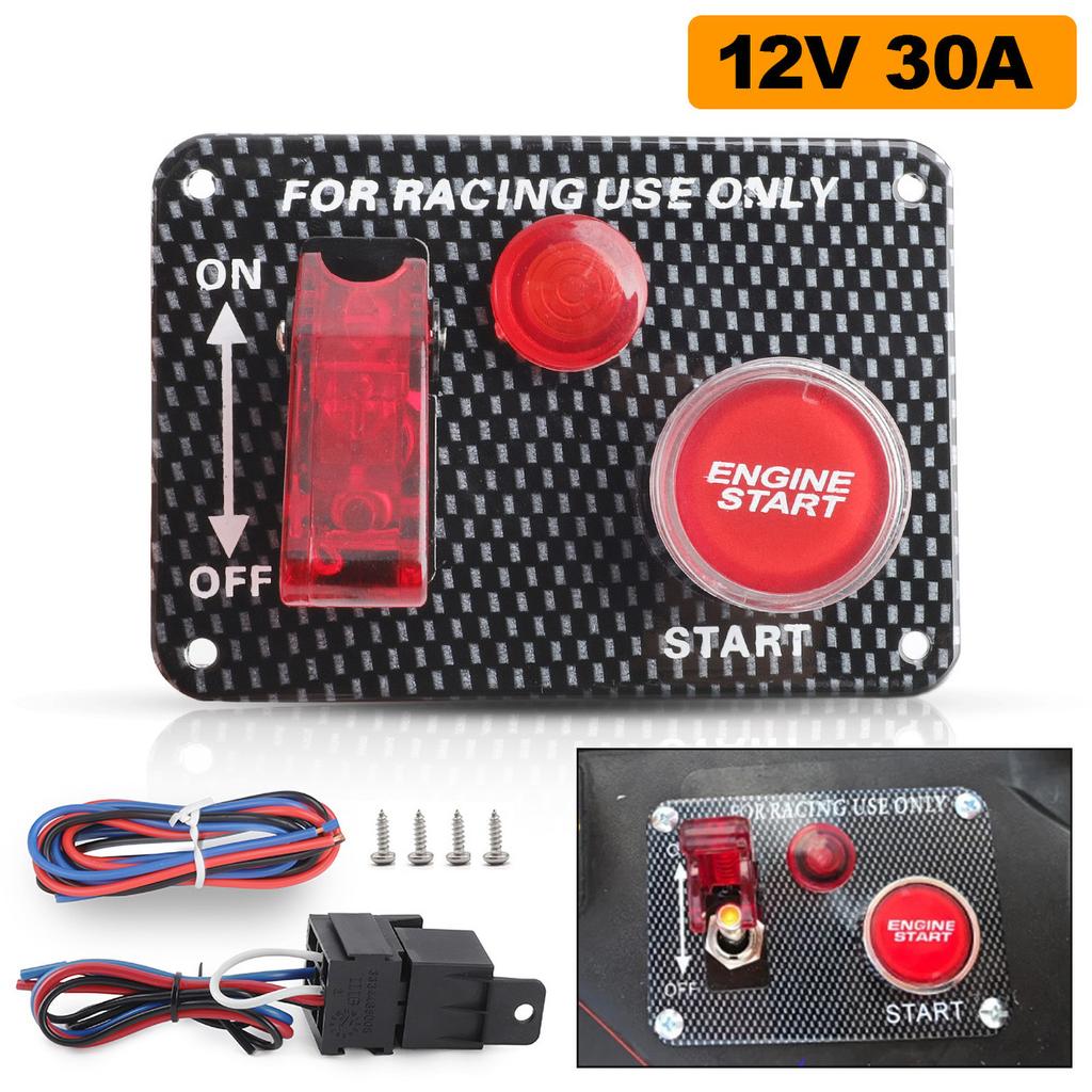 Buy 12V Ignition Switch Panel, Race Car Ignition Switches with Push Button Engine Starter Switch