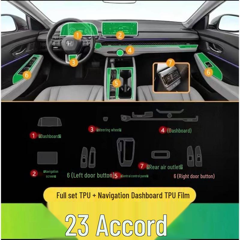 Honda Accord 19-25 Center Console TPU Screen Film for Dashboard Modification