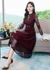 Long Midi Perfect for Party and Formal Beautiful [Chubikime] Women's All-Lace Dress, Sleeves, Length, A-Line, Lined, Belted, Slimming, Weddings,