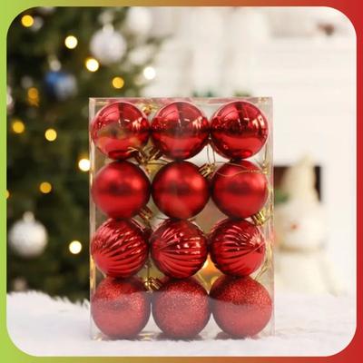 24pc Christmas Balls Decoration Pendant Set 4cm Colorful Ball Christmas Tree Decoration Ball  Festive Atmosphere Christmas Ball