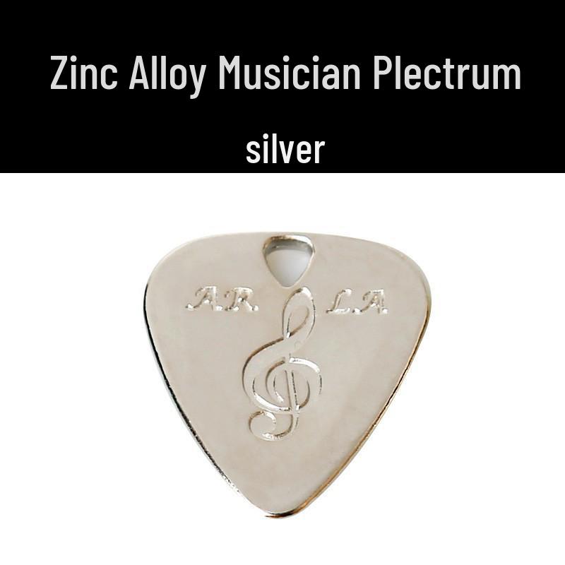 Electric Guitar Metal Pick Pendant - Zinc Alloy Steel Sheet Necklace