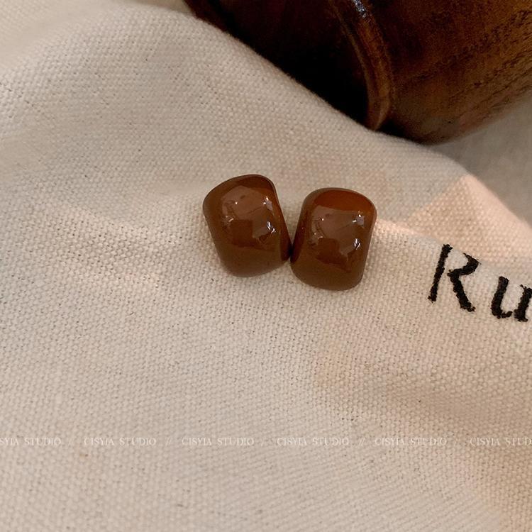 Maillard 2024 Herbst/Winter Rote Tropfenöl Retro Ohrringe für Damen