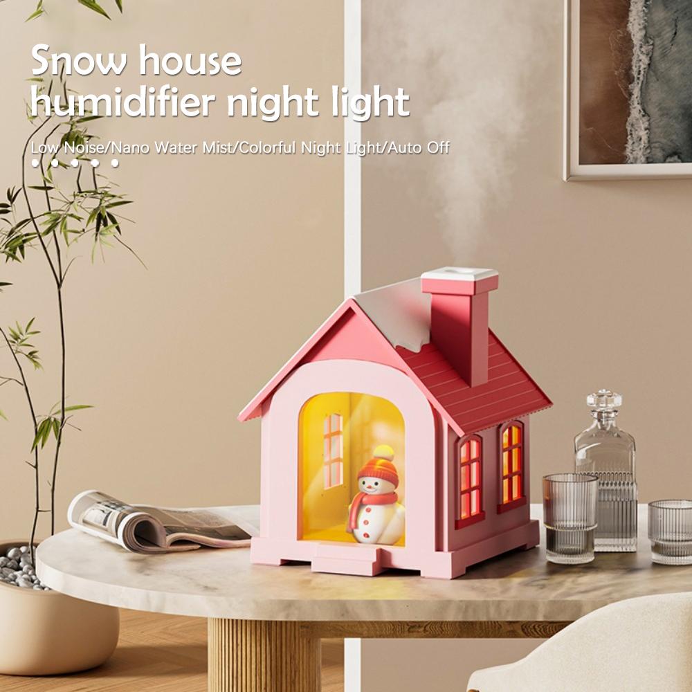Snowhouse Air Humidifier 500ml Water Tank USB Auto-Off 2 Gear Spray Essential Oil Aroma Diffuser with RGB Night Lights Kid Gifts