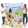 BARBAPAPA il GRANDE Cerca e Trova Coperta Peluche - Accogliente Coperta da Divano Cartone Animato con Vivaci Personaggi Barbapapa in un Gioco