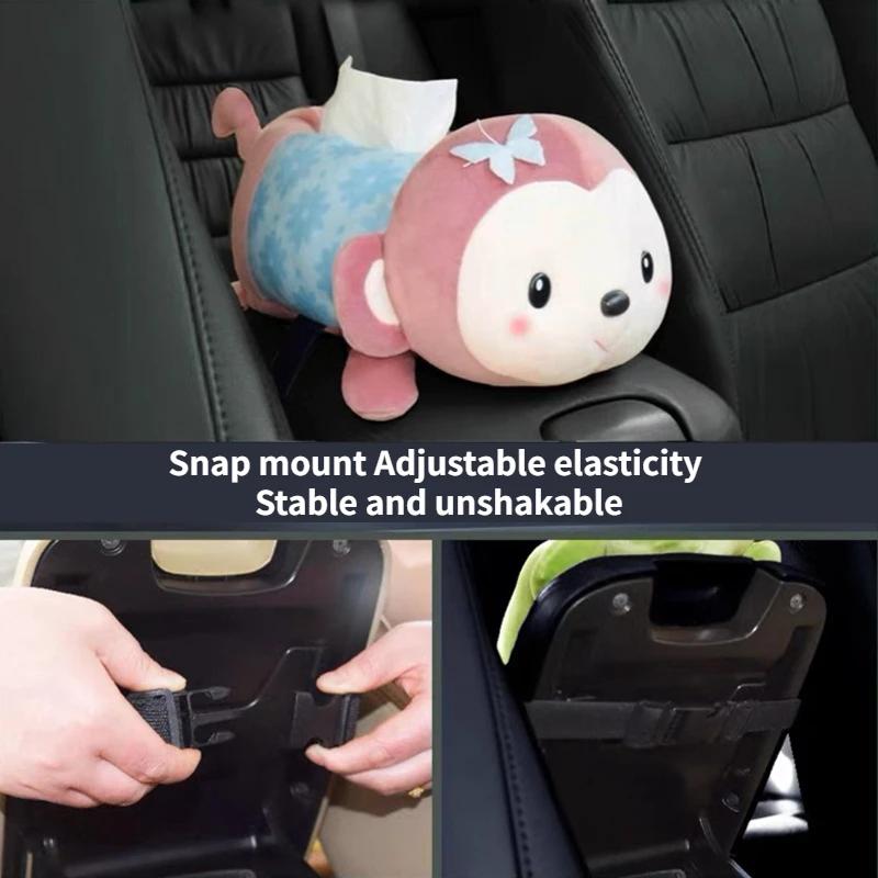 Car Armrest Box Cartoon Tissue Box Household Cute Animal Ornaments Drawer Box Car Decoration Accessories Tissue Boxes