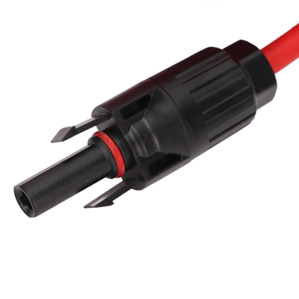 1 Pair Black&Red Solar Adapter Extension Cable 4mm² Solar Extension Cable  Mounted Solar Plug