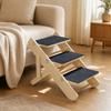 Wooden Pet Staircase Portable Adjustable Dog Ramp for Sofa Access