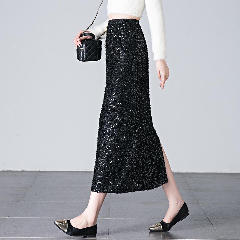 Brand High Waist Slimming Midi Skirt - Spring/Autumn Women's Back Slit Bodycon Style