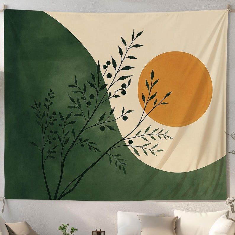 Olive branch abstract tapestry 75x100 чёрный