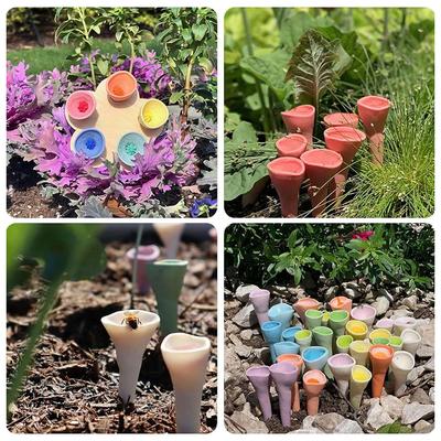 Drinking Cup For Bees,Bee Insect Drinking Cup With Wooden Fixing Plate For Garden Decor, Thirsty Pollinators Need A Drink