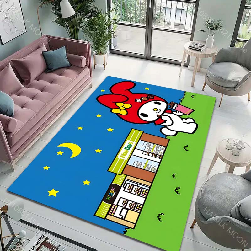 15 Sizes Japanese My Melody Rug Carpet for Living Room Children Bedroom Mat Sofa Doormat Floor Rug Home Decor Anti-Slip Mat