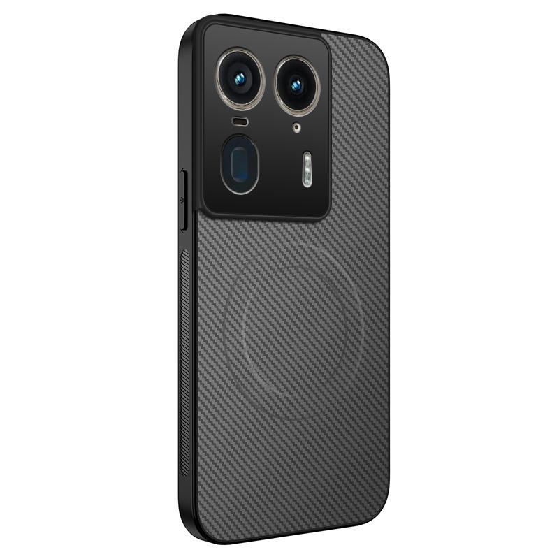 För Motorola Edge 50 Ultra 5G Skal Kompatibelt med MagSafe WANLONFENG TQ-serien Kolfibertextur PC TPU Telefonskydd