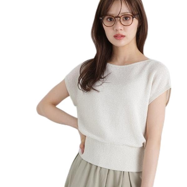Proportion Body Dressing Lame Loose Knit Ecru Women's Sweater,