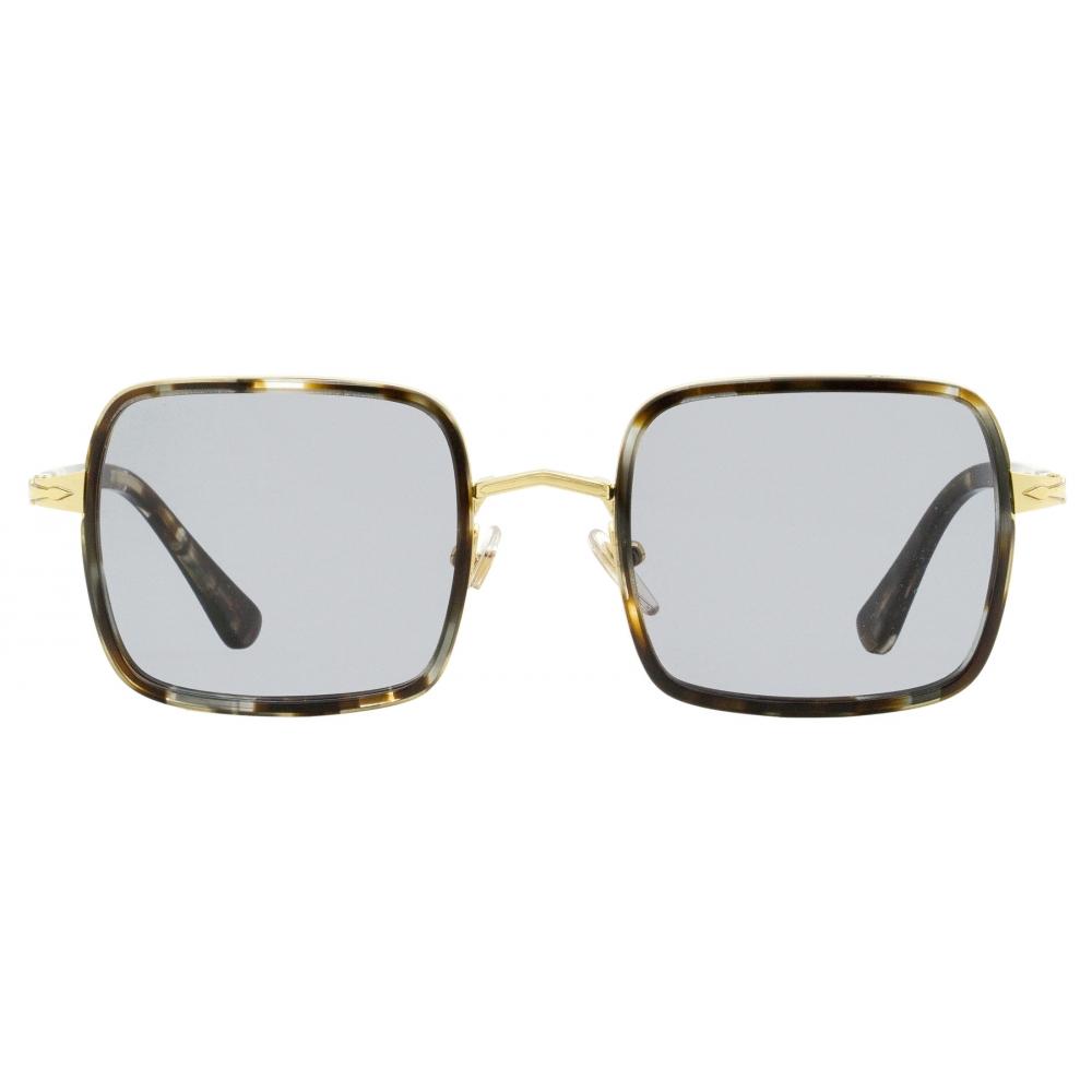 Persol Unisex Square Sunglasses Po2475s 1100r5 Striped Brown Gold 50mm 1100r5