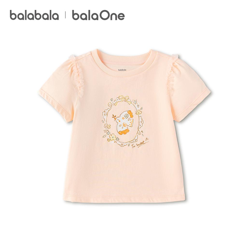 BalaOne: Balabala Short sleeved T-shirt for Girls, 2026 New Summer Clothes, Pure Cotton