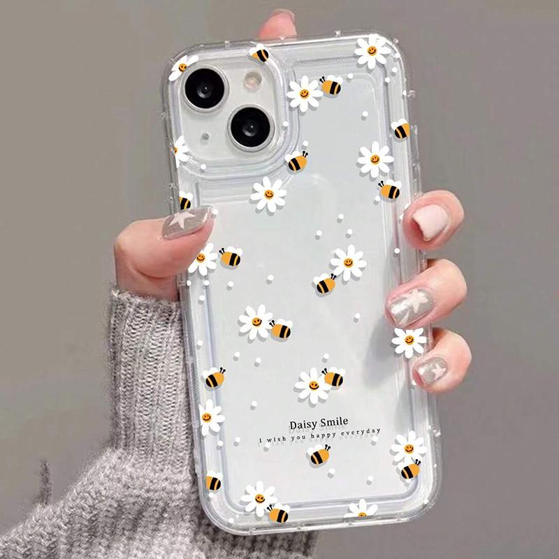 Petite flower sunflower Phone case iPhone 15 Pro Max 11 12 13 16 14 Plus 7 8 XS Silicone Shockproof Case Lens protector shell
