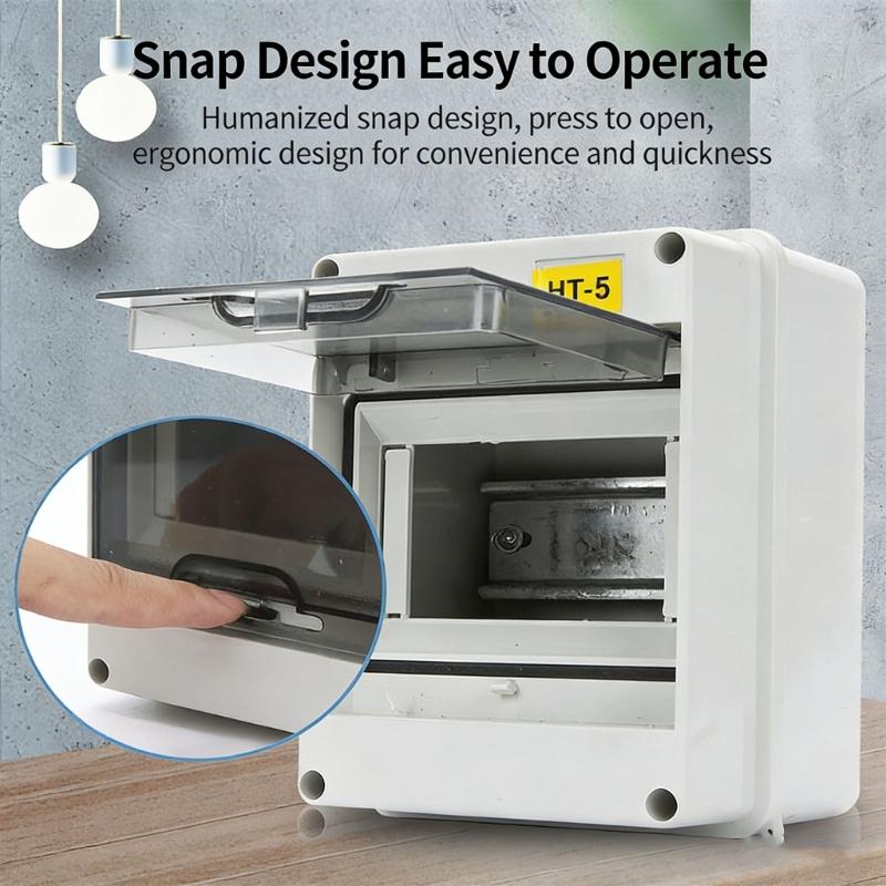 Water Resistant Mounted Electrical Distribution Box With HT5 2P 32A Current Monitor For Indoor Outdoor Usage