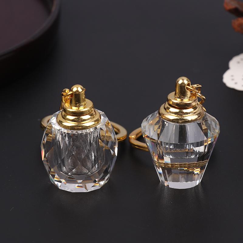 Elegante Mini Glazen Parfumflesje Sleutelhanger Draagbaar Navulbaar Glazen Flesje Met Dop Sleutelhanger Ideaal Cadeau Voor Vriendin, Verjaardag
