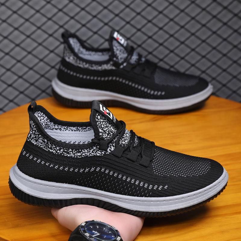 2024 men's shoes summer breathable mesh old Beijing cloth shoes men's thin sports and leisure shoes men's lightweight fly-woven shoes