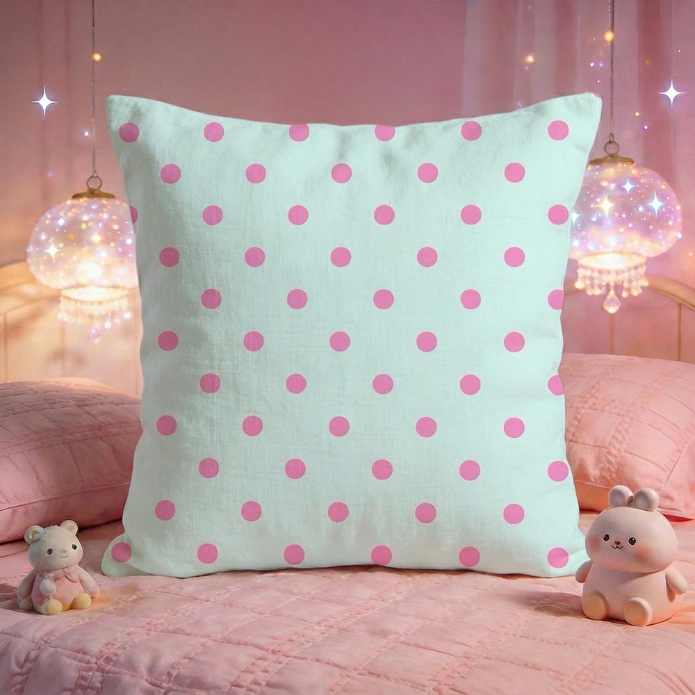 American Vintage Polka Dot Cushion Cover Premium Comfort Reversible Pillow Cove Two in One Design for Any Room  Car Interior