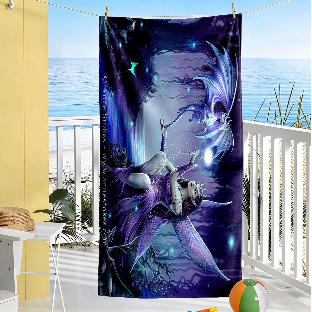 Gothic Style Beach Towel Super Soft Microfiber Quickdry Fabric Comfortable Lightweight
