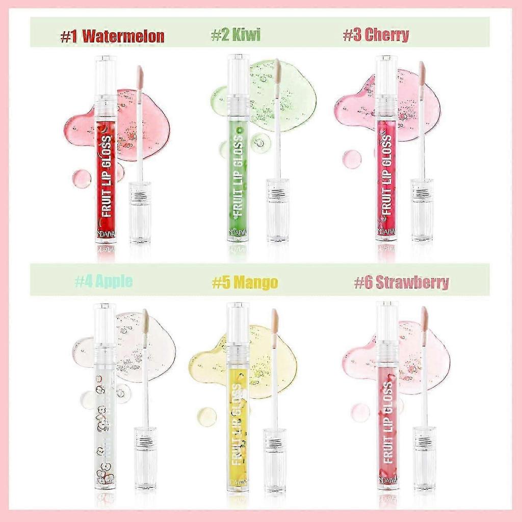 high quality 6Pcs Lip Glow Oil, Hydrating Moisturizing Lip Oil Glossy Lip Gloss Lip Oil Non-Sticky Lip Glow Oil, Long-Lasting Nourishing Lips