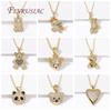 18K Gold Plated Brass Pave Zircon Bear Pendant Necklace Fashion Luxury Women's Necklaces Trendy Jewelry Accessories Gifts