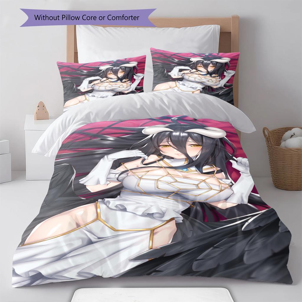 Set Copripiumino Trapuntato con Motivo Anime Federe Decorazione Casa Regalo di Compleanno (1 * copripiumino + 2 * federa, senza nucleo)