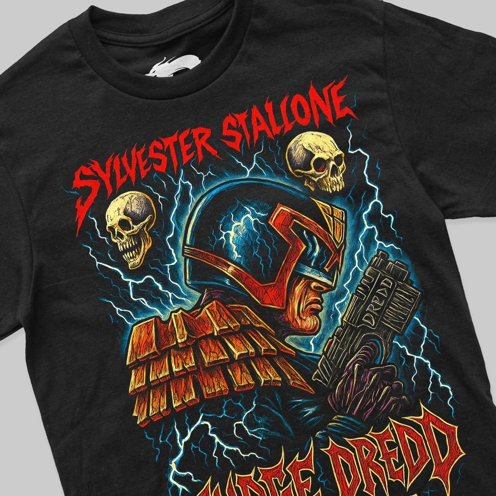 Judge Dredd Print T-Shirt Stallone Sly Rocky Balboa Fan Merch Retro Movies