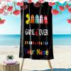 Custom Name Pac-Man Print Beach Towel, Large Soft Quick Dry Towel for Beach Camping Swimming -HE79