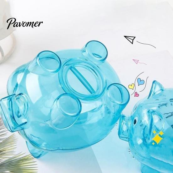 Plastik Sparschwein Unzerbrechlich für Kinder, Transparente Schweineform Bargeld Münz Geld Sparbehälter Bank, Kasten Kinderzimmer Schlafzimmer Dekor