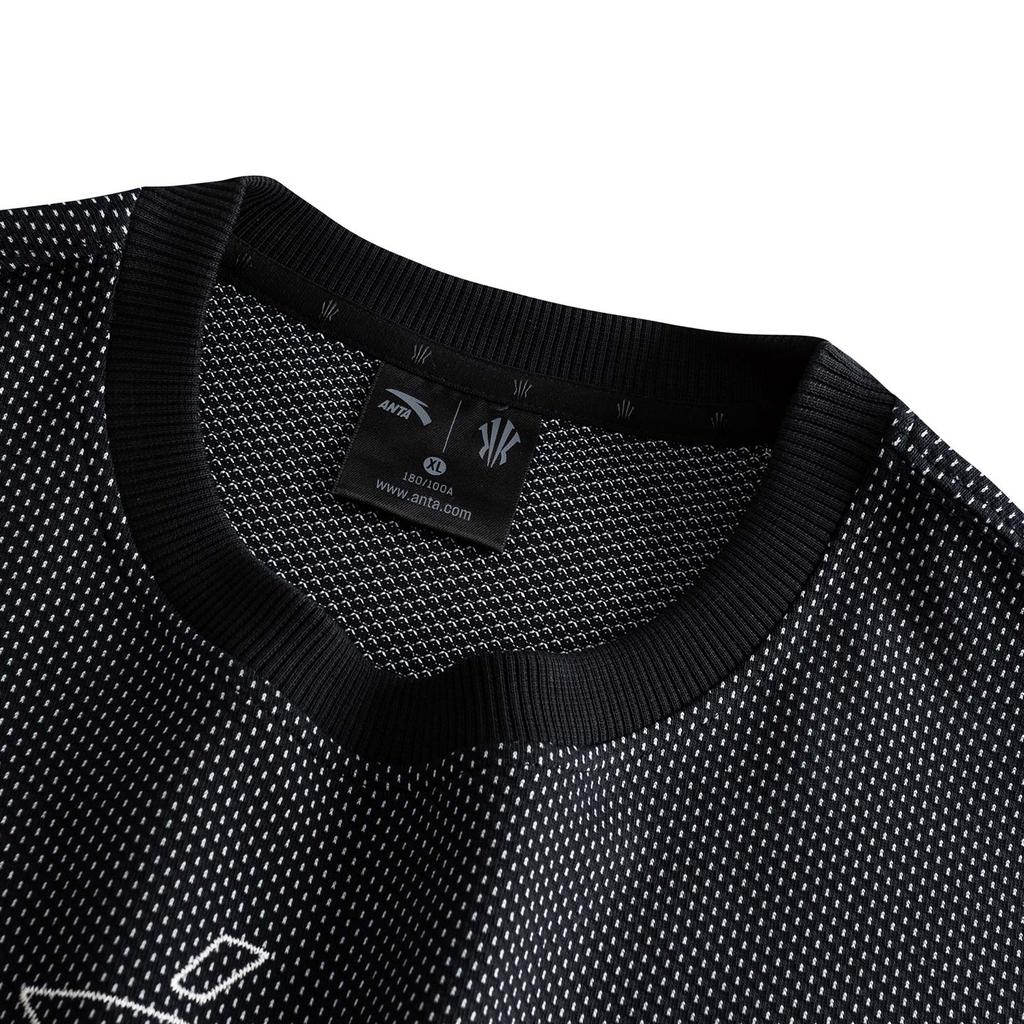 Anta Autumn Kyrie Basketball Series Color Block Knitted Long Sleeve T-Shirt Unisex Tops 972611401-1