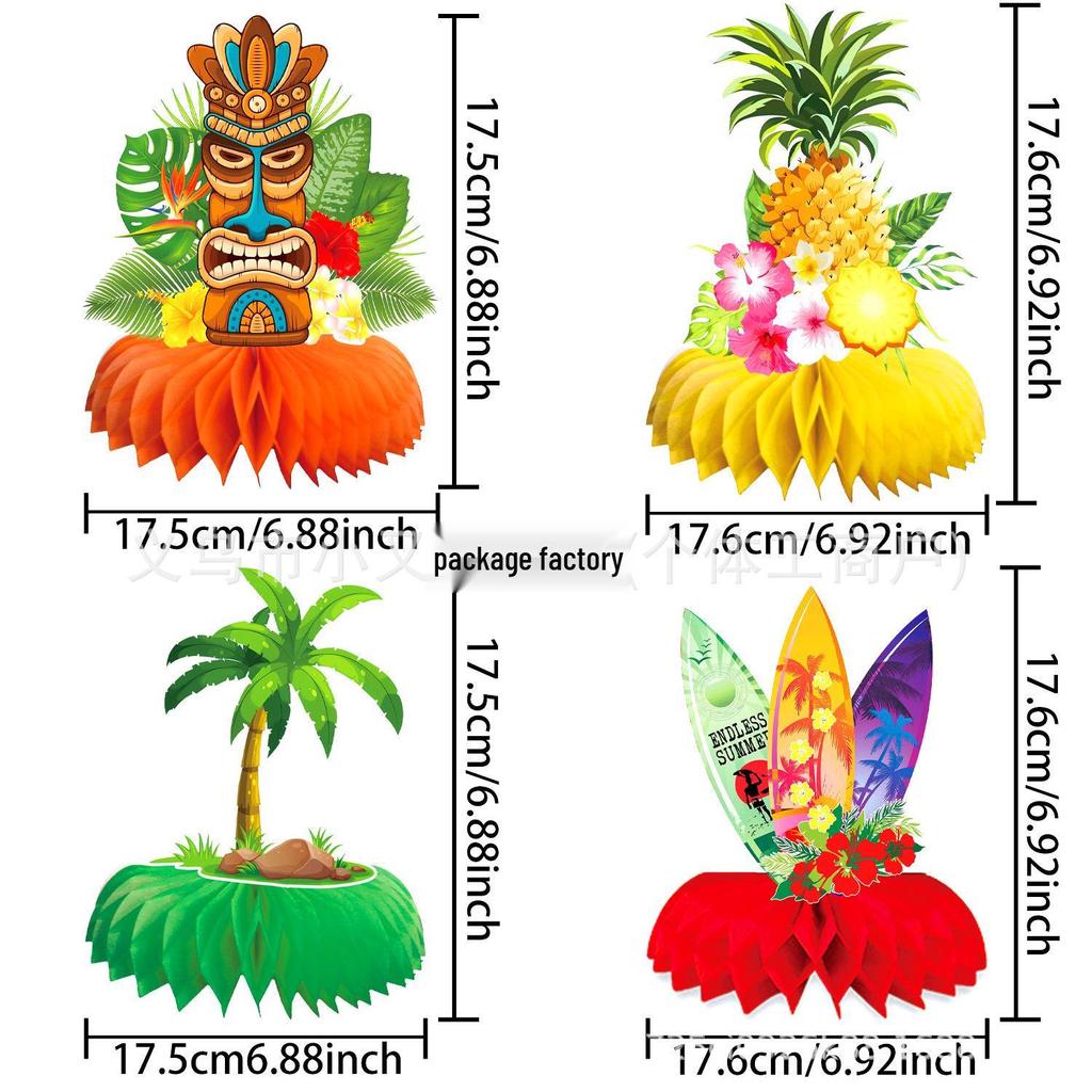 ALOHA Hawaii Theme Summer Party Decorations: Banner, Hanging Swirls, and Honeycomb Accents