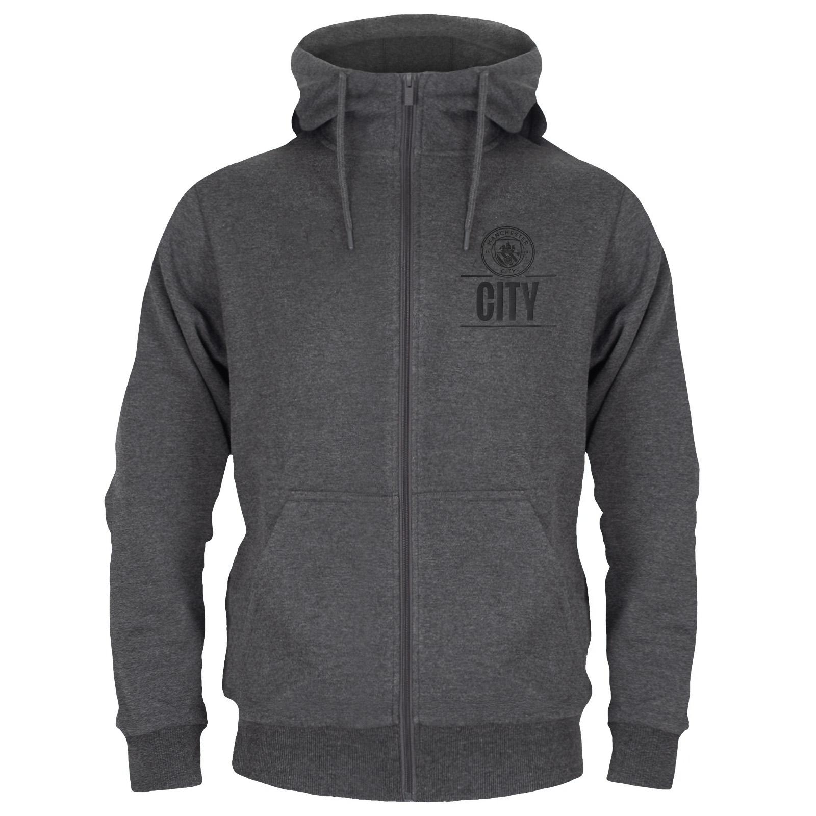 Manchester City FC Heren Fleece Hoodie met Volledige Rits L black