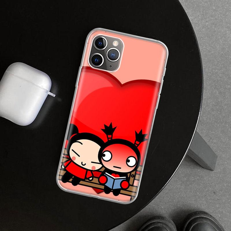 Cute Cartoon Pucca Garu Phone Case Cover for iPhone 11 12 13 Mini 14 15 Plus 16 Pro Max 17 Air 7 8 + SE Art Customized Fundas 11