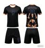 Summer New Haaland #9 Football Jersey Sports Short Sleeve T-shirts and Shorts Set Breathable Soft Fan Clothing Family Kids Tees