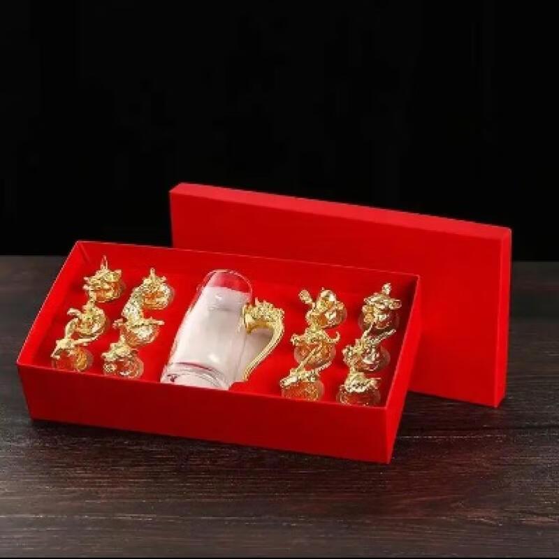 OLOEY Chinesisches Tierkreiszeichen Kristall Spirituosen Glas Geschenkset