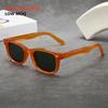 2025 Vintage New Retro Square Women Luxury Sunglasses Thick Frame Custom Logo Fashion Ocean Lens Shades UV400 Men Sunglasses